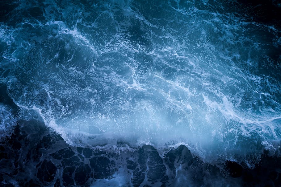 image of blue swirling waves